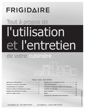 Frigidaire CGEF308TNF L'utilisation Et L'entretien