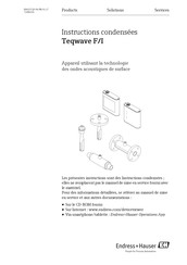 Endress+Hauser Teqwave F/I Instructions Condensées