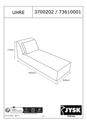 Jysk UHRE 3700202 Instructions De Montage