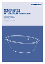 Kaldewei ELLIPSO DUO OVAL 232-7 Instructions D'installation