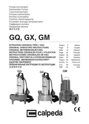 Calpeda GM Serie Instructions Originales Pour L'utilisation