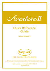 Baby Lock Aventura II Guide De Référence Rapide Utilisateur