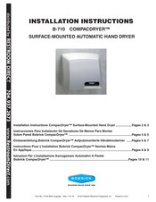 Bobrick COMPACDRYER B-710 Instructions D'installation