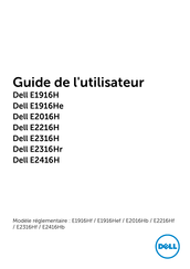 Dell E2016H Guide De L'utilisateur
