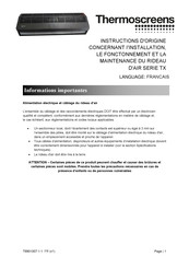 Thermoscreens TX48AFAL006D Instructions D'origine