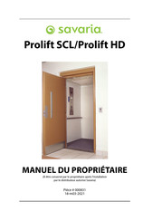 Savaria Prolift HD Manuel Du Propriétaire