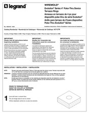 LEGRAND Wiremold Evolution Série Notice D'installation
