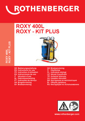 Rothenberger ROXY - KIT PLUS Instructions D'utilisation