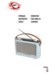 Roadstar TRA-1966/LB Manuel D'instructions