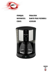 Moulinex SUBITO MUG FG290811 Mode D'emploi