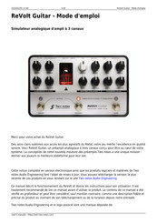 Two notes Audio Engineering ReVolt Guitar Mode D'emploi