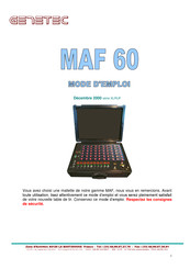 Genetec MAF 60 Mode D'emploi