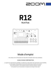 Zoom MultiTrak R12 Mode D'emploi