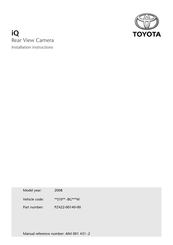 Toyota iQ Instructions D'installation