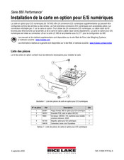 Rice Lake Weighing Systems Performance 880 Série Manuel D'installation