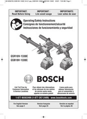 Bosch GSR18V-1330C Consignes De Fonctionnement/Sécurité