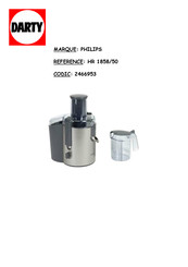 Philips HR1858/50 Mode D'emploi