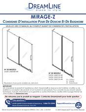 DreamLine MIRAGE-Z SHDR-1960584 Serie Consignes D'installation