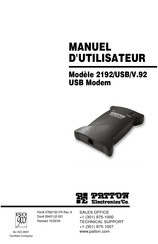 Patton electronics 2192/USB/V.92 Manuel D'utilisateur