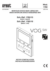 Urmet VOG 5W 1760/16 Notice D'installation