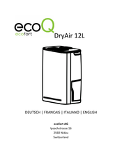 ecofort ecoQ DryAir 12L Manuel D'instructions
