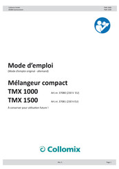 Collomix TMX 1500 Mode D'emploi