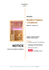 Nordica sauna Vapeur Notice De Montage Et D'utilisation
