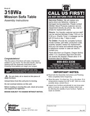 Whittier Wood Products 318Wa Instructions De Montage