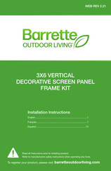 Barrette 3X6 VERTICAL DECORATIVE SCREEN PANEL FRAME KIT Instructions D'installation