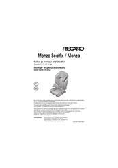 RECARO Monza Notice De Montage Et D'utilisation