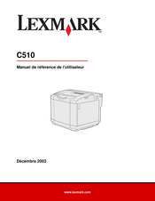 Lexmark C510 Manuel De Référence