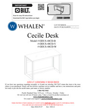 Whalen Furniture Cecile ODUS-48CD-V Mode D'emploi