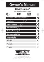 Tripp-Lite SmartOnline SUINT1500RTXL2U Guide De L'utilisateur