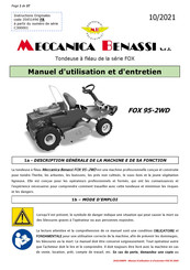 Meccanica Benassi FOX 95-2WD Manuel D'utilisation Et D'entretien
