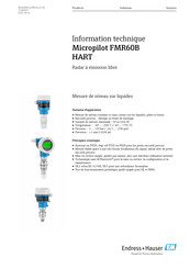 Endress+Hauser Micropilot FMR60B Information Technique