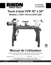 Rikon Power Tools 70-1824VSR2 Manuel De L'utilisateur