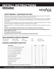 NewAge Products VERSARAC Instructions D'installation