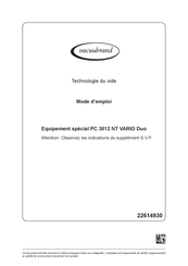 vacuubrand PC 3012 NT VARIO o.C. Mode D'emploi