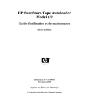 HP SureStore Tape Autoloader 1/9 Guide D'utilisation Et De Maintenance