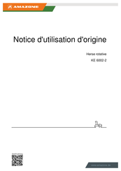 Amazone KE 6002-2 Notice D'utilisation D'origine