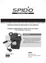 SPIDO 002266 Instructions De Montage Et De Service