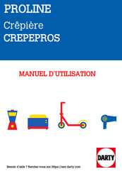 Proline CREPEPROS Manuel D'utilisation