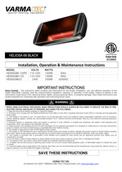Varma Tec HELIOSA 66 BLACK Instructions D'installation, D'utilisation Et D'entretien