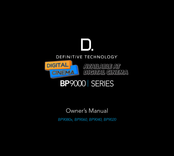 Definitive Technology BP9000 Série Manuel Du Propriétaire