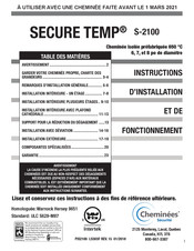 Cheminées Sécurité SECURE TEMP S-2100 Instructions D'installation Et De Fonctionnement