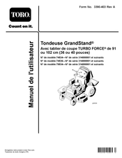 Toro GrandStand TURBO FORCE 74536 Manuel De L'utilisateur