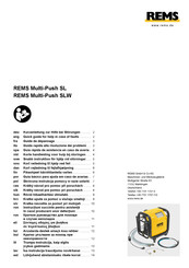 Rems Multi-Push SL Guide De Dépannage