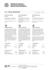 eta 251.264 BE PWD Information De Produit