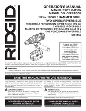 RIDGID R861150 Manuel D'utilisation