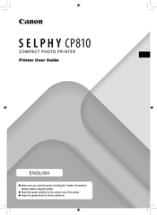 Canon Selphy CP810 Guide D'utilisation